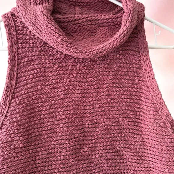 "Anthropologie Pilcro Pink Knitted Sleeveless Turtleneck Sweater - Picture 2 of 5